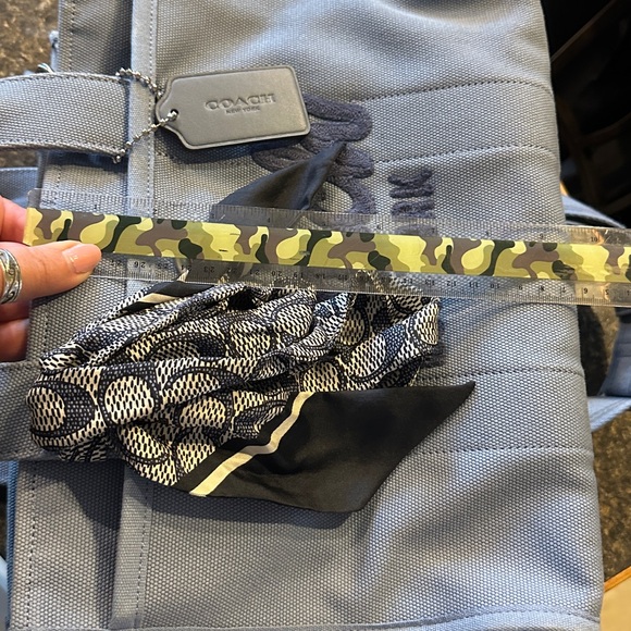 Coach Light Blue Canvas Cargo Tote with Coach Scarf included - Picture 13 of 14